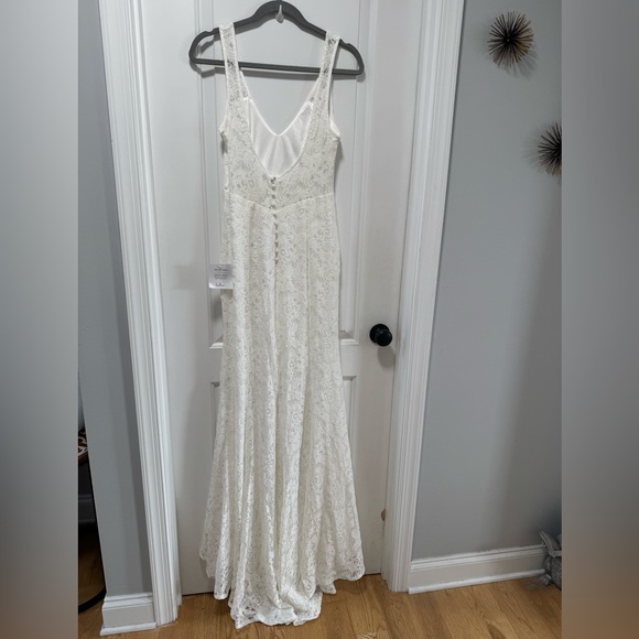 Lulus Beloved Eternity NWT size Medium White Lace Sleeveless Maxi Dress Bridal - Picture 14 of 14